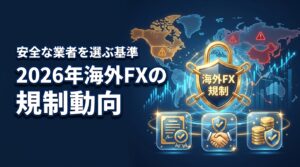 海外FXの規制は違法？2026年の最新動向4つと安全な業者を選ぶ3つの基準