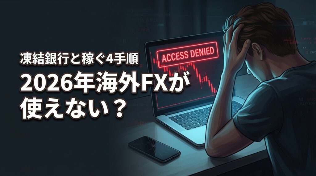 海外FXが使えない？口座凍結の銀行一覧と法規制後も安全に利益を出す4手順