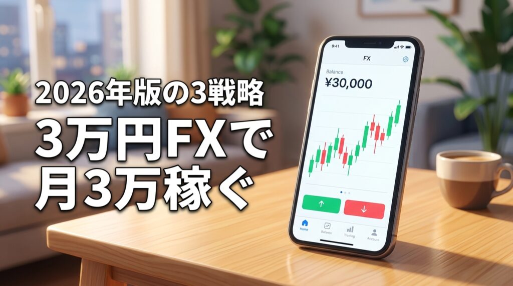 2026年最新｜3万円のFXで月3万稼ぐ3つの戦略とおすすめ口座5選