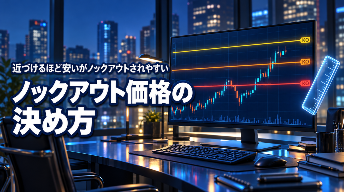 ノックアウト価格の決め方|近づけるほど安いがノックアウトされやすい