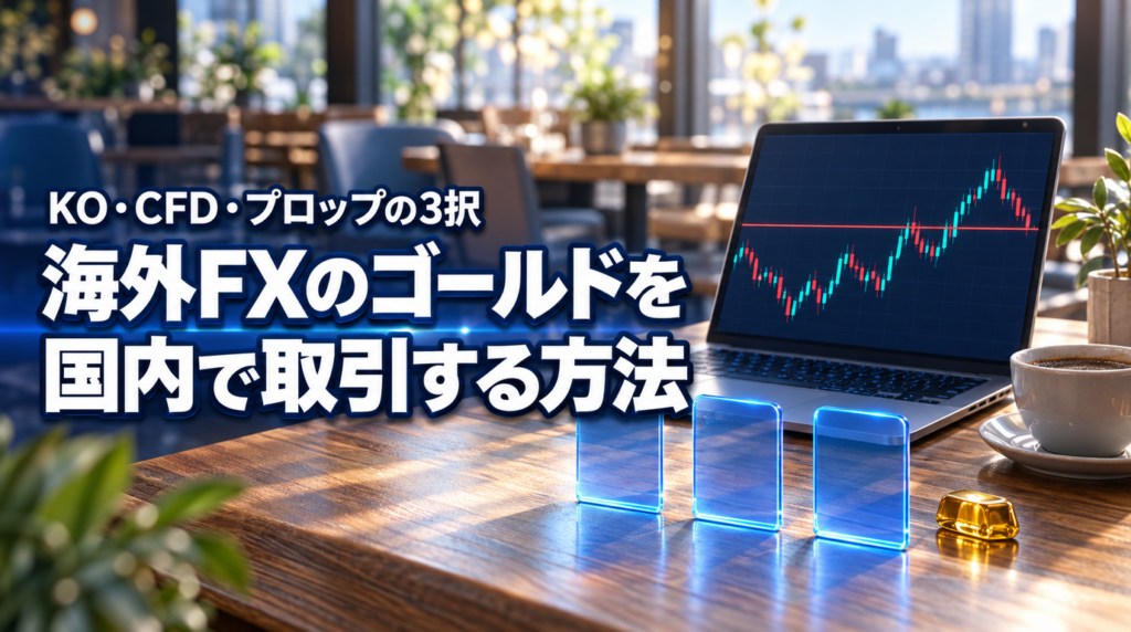 海外FXのゴールド取引を国内で｜KO・CFD・プロップの3択