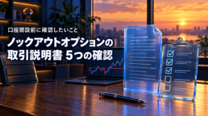 ノックアウトオプションの取引説明書｜口座開設前に確認したい5項目