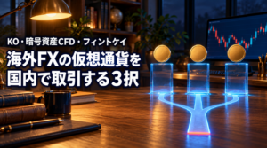 海外FXの仮想通貨取引を国内で｜KO・暗号資産CFD・フィントケイの3択