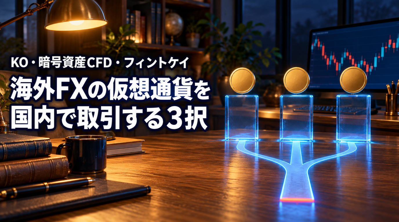 海外FXの仮想通貨取引を国内で｜KO・暗号資産CFD・フィントケイの3択