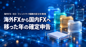 海外FXから国内FXへ移った年の確定申告｜海外FX・KO・フィントケイ報酬の区分